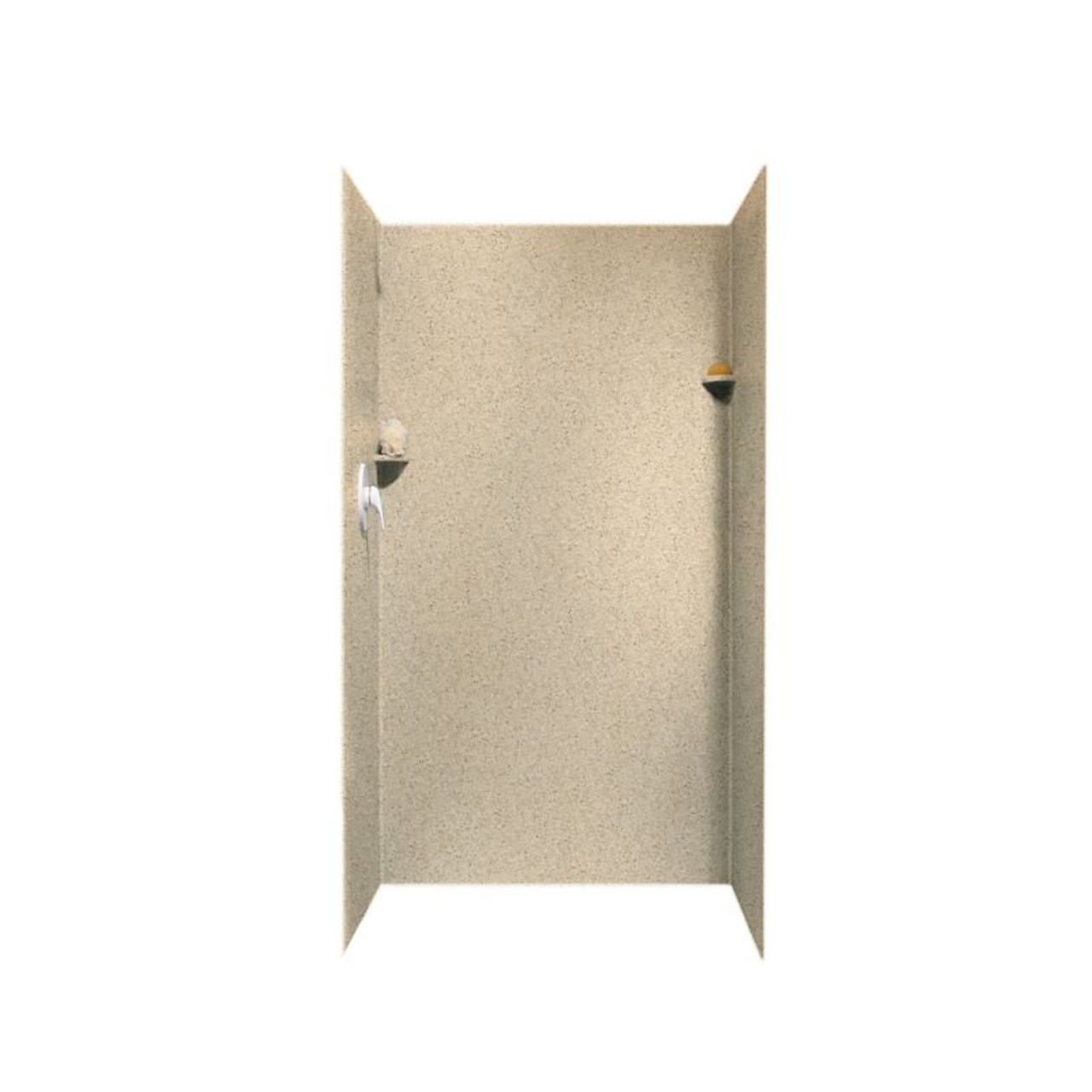 36-in D x 36-in W x 72-in H Solid Surface Shower Wall Surround in Bermuda Sand