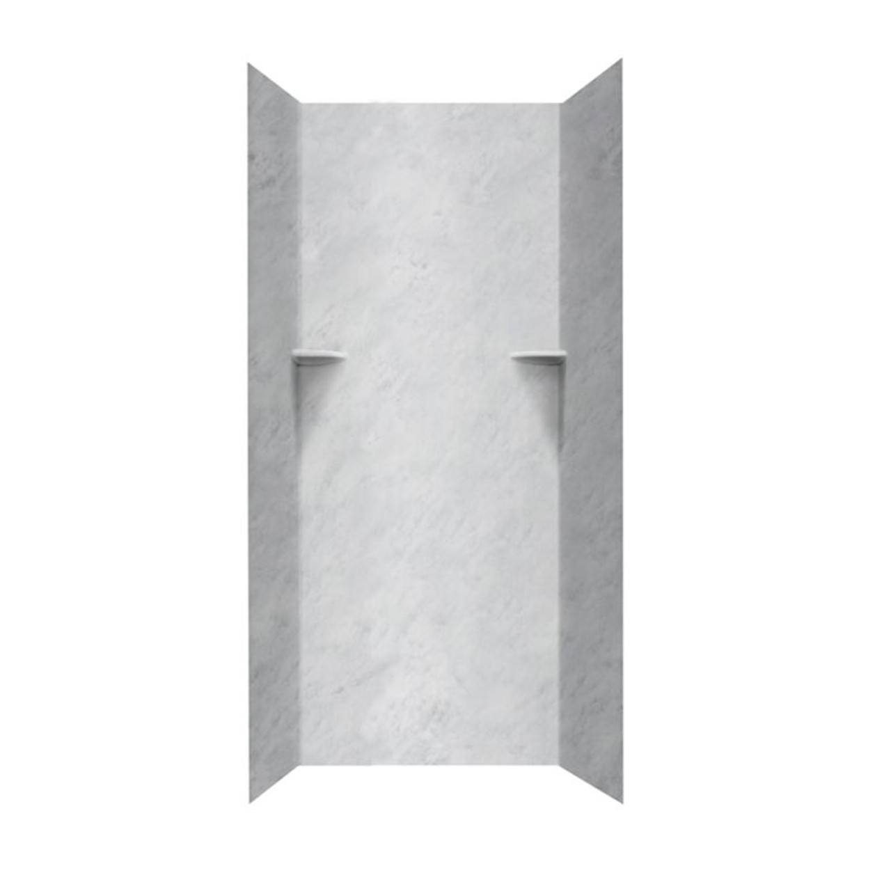 36-in D x 36-in W x 72-in H Solid Surface Shower Wall Surround in Ice