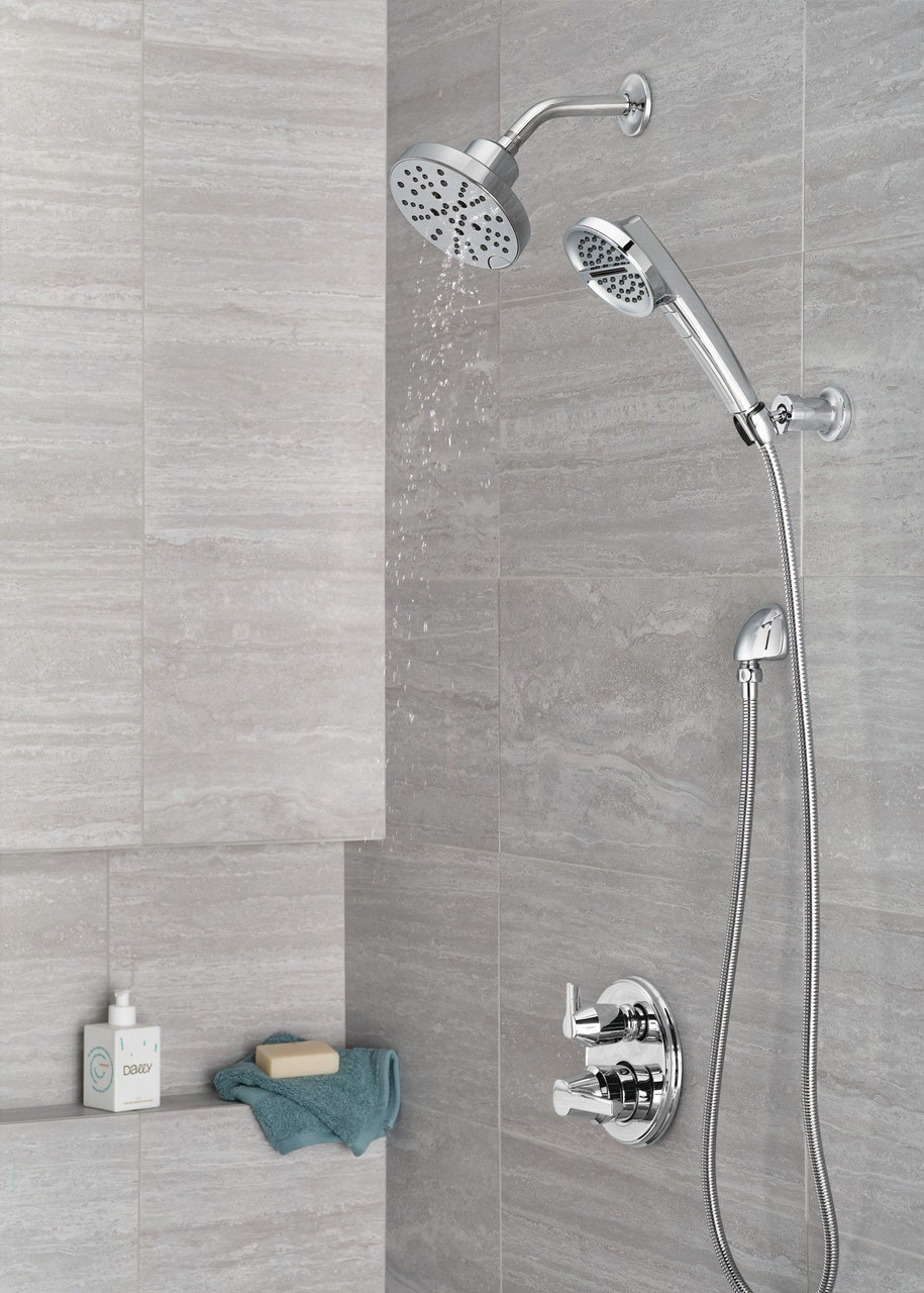 Delta 55386-PR Universal Showering Components 3-Setting Wall Mount Handshower, Lumicoat Chrome