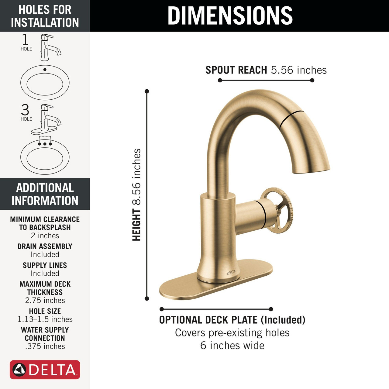 Delta 558HAR-CZPD-DST Trinsic Single Handle Pull Down Bathroom Faucet, Champagne Bronze