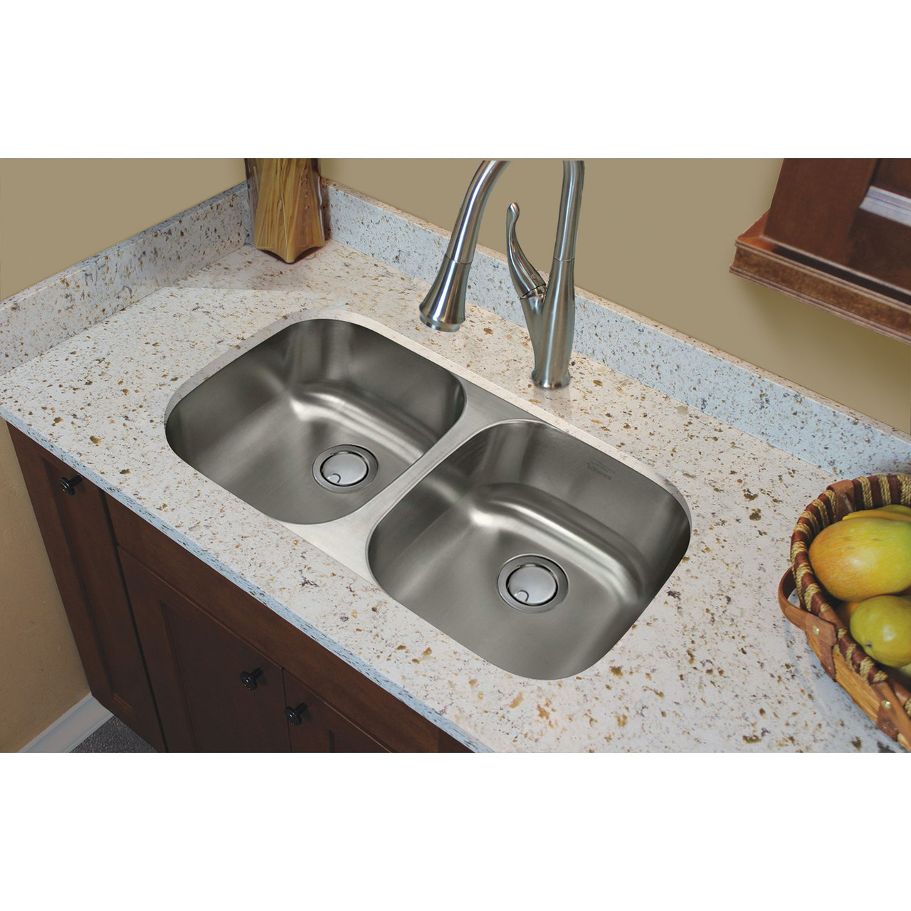 Select 32" x 18" x 7" 20 ga. SS under mount double bowl