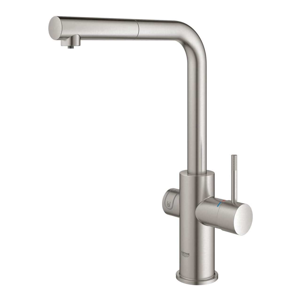 Grohe 31608DC2 Blue 1.75 GPM Professional Kitchen Faucet Starter Kit in Supersteel Infinity