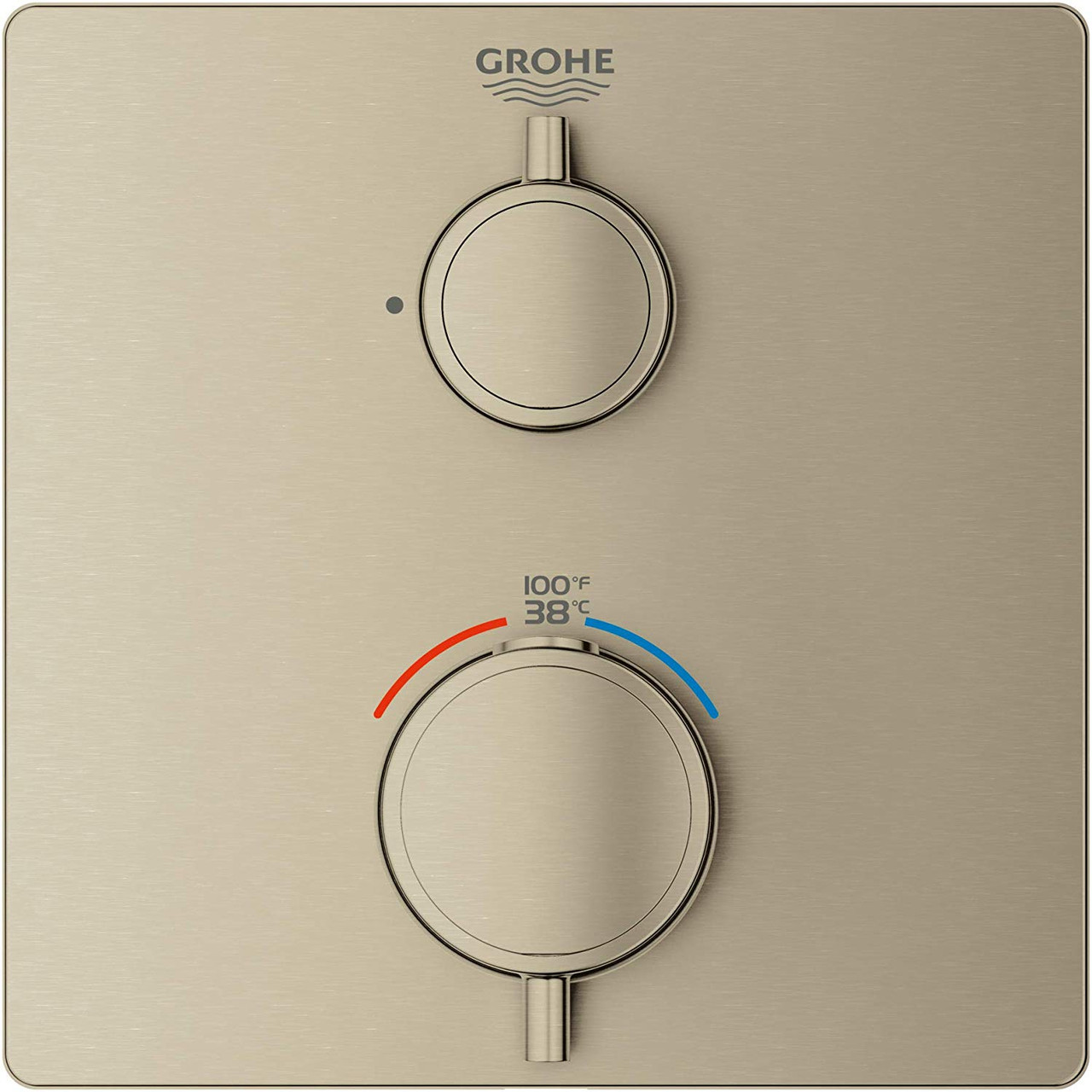 Grohe 24110EN0 Grohtherm Single Function 2-Handle Thermostatic Trim in Brushed Nickel Infinity Finish