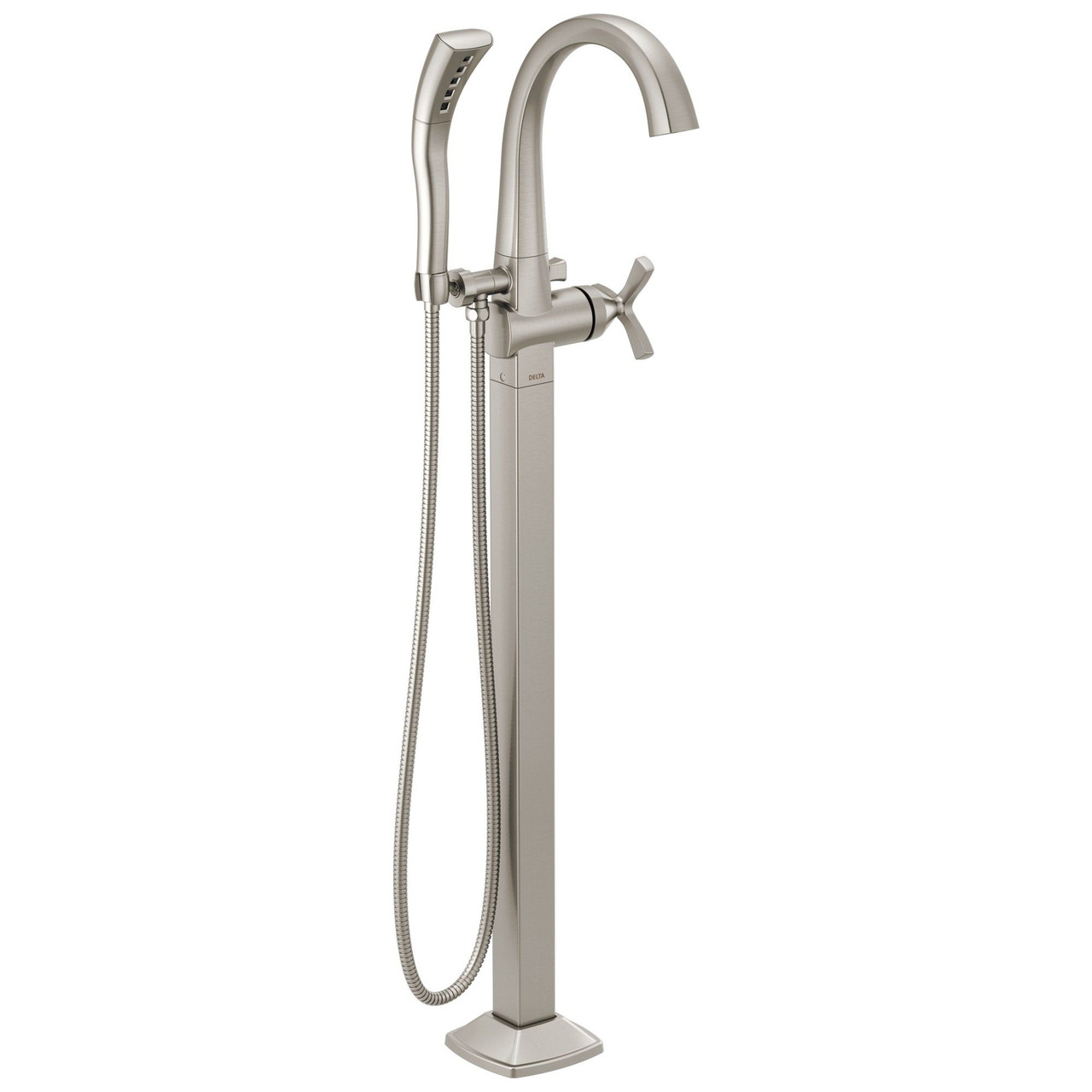 Delta T47776-SSFL Stryke Delta Stryke Single Handle Floor Mount Tub Filler Trim, Stainless