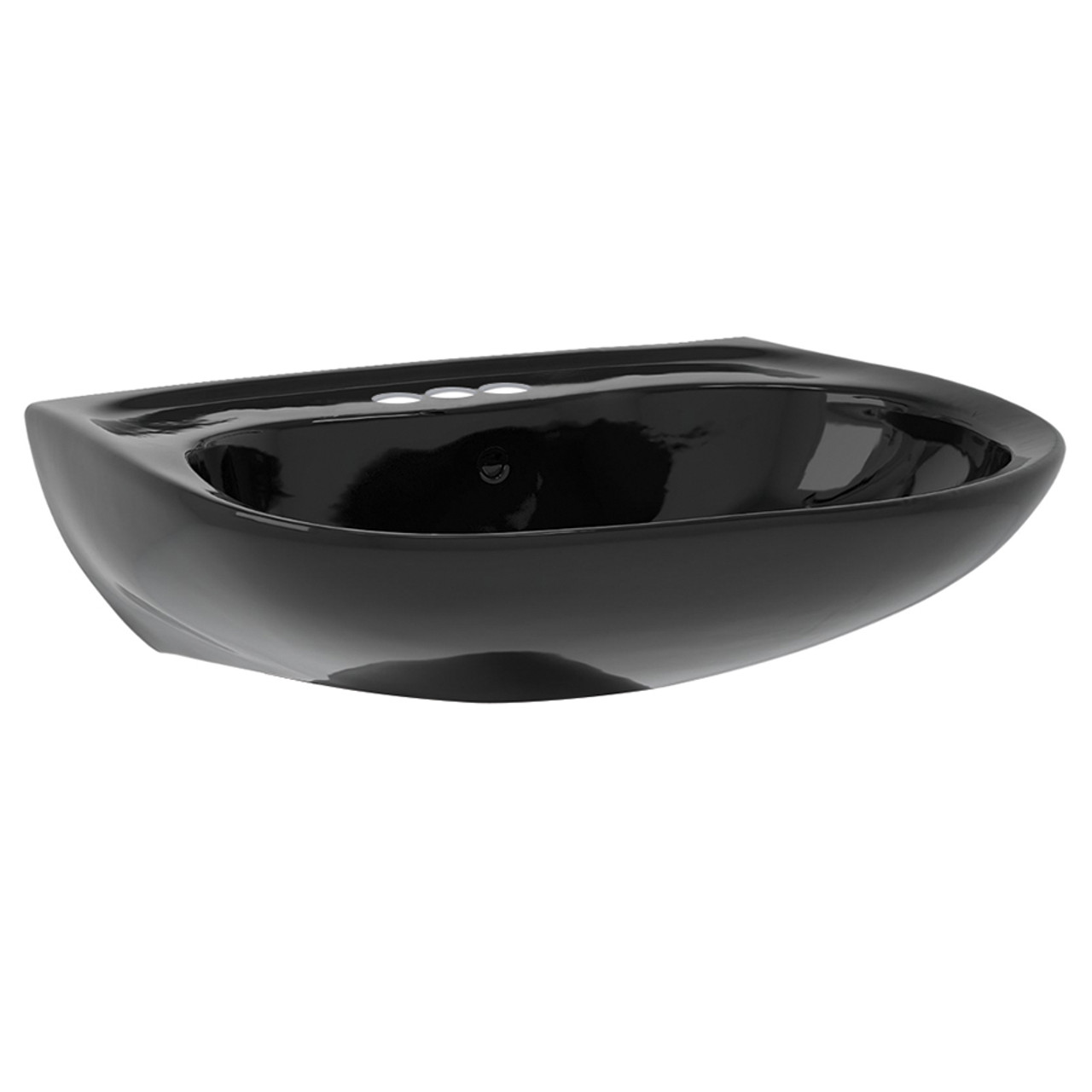 Toto LT242.4#51 26-in Wall Mounted Bathroom Sink with 3 Faucet Holes Drilled and Overflow in Ebony