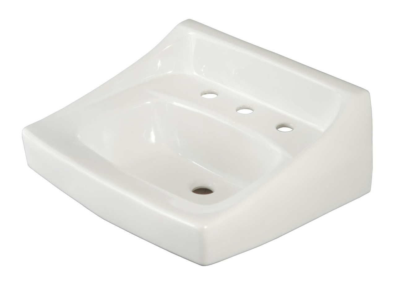 Toto LT307.8#01 21-in Wall Mounted Bathroom Sink with 3 Faucet Holes Drilled and Overflow in Cotton