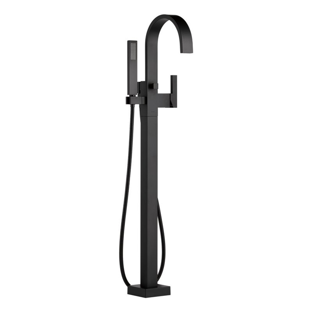 Single Handle Freestanding Tub Filler Trim in Matte Black