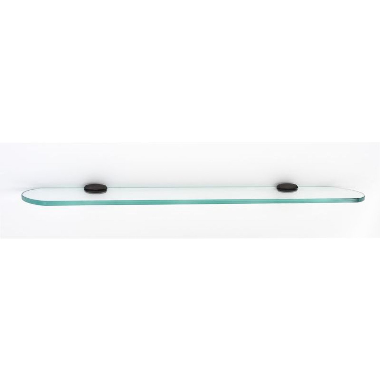 Alno Royale A6650-24-CHBRZ 24-in Glass Shelf with Brackets Transitional in Chocolate Bronze
