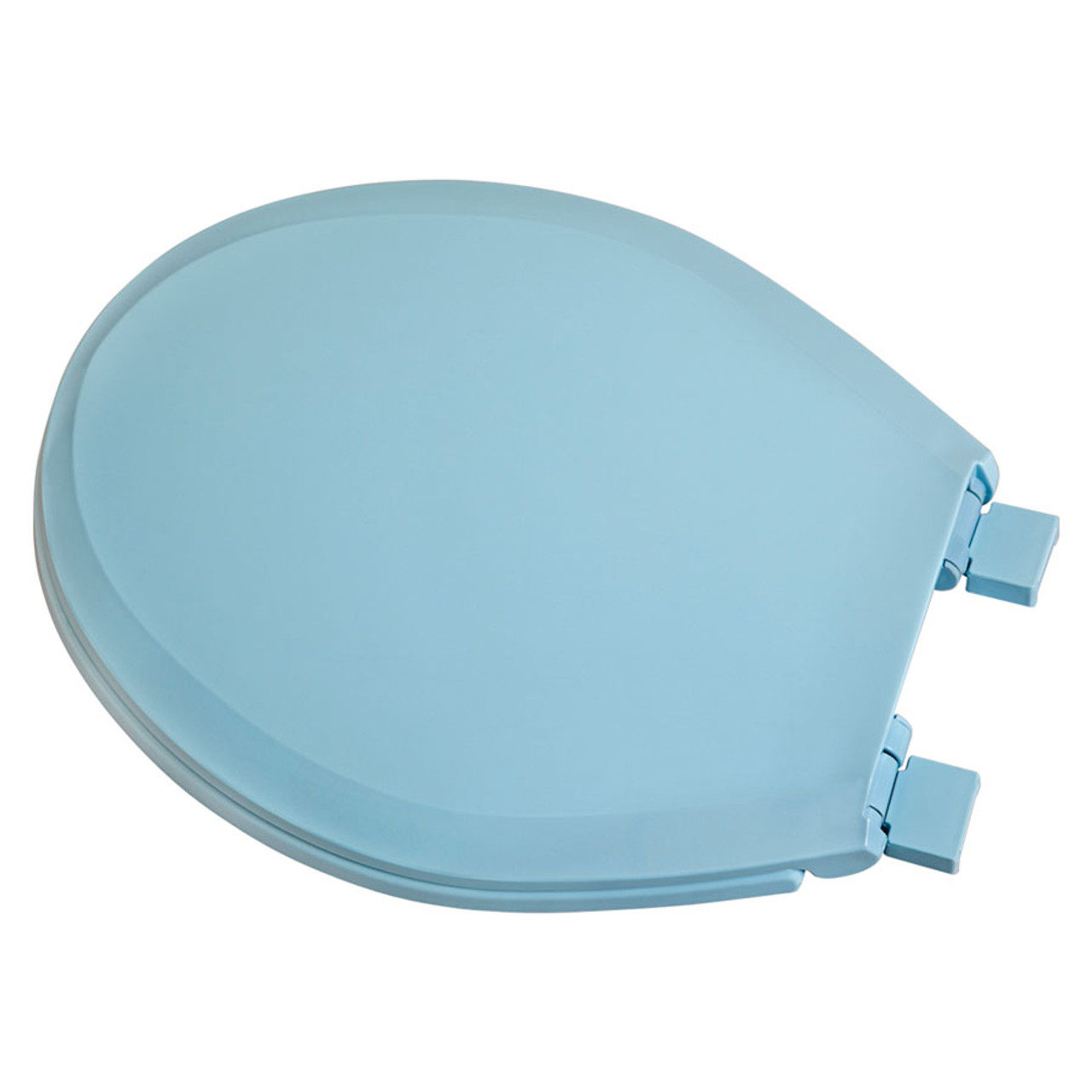 Plastic Round Slow-Close Toilet Seat in Blue