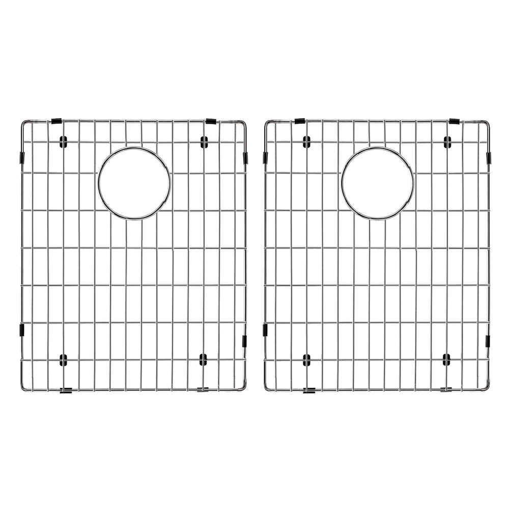 33.0625-in x 22.0625-in x 9.5-in Granite Double Equal Drop-in 1-Hole Kitchen Sink in White with Grids, Strainer, Disposer Strainer, Installation Kit