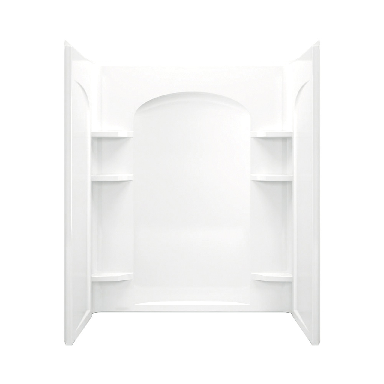 Sterling 7218L-5475SC-B-0 60-in x 32-in Shower Base, Walls and Door Kit, in White/Chrome with Clear Glass