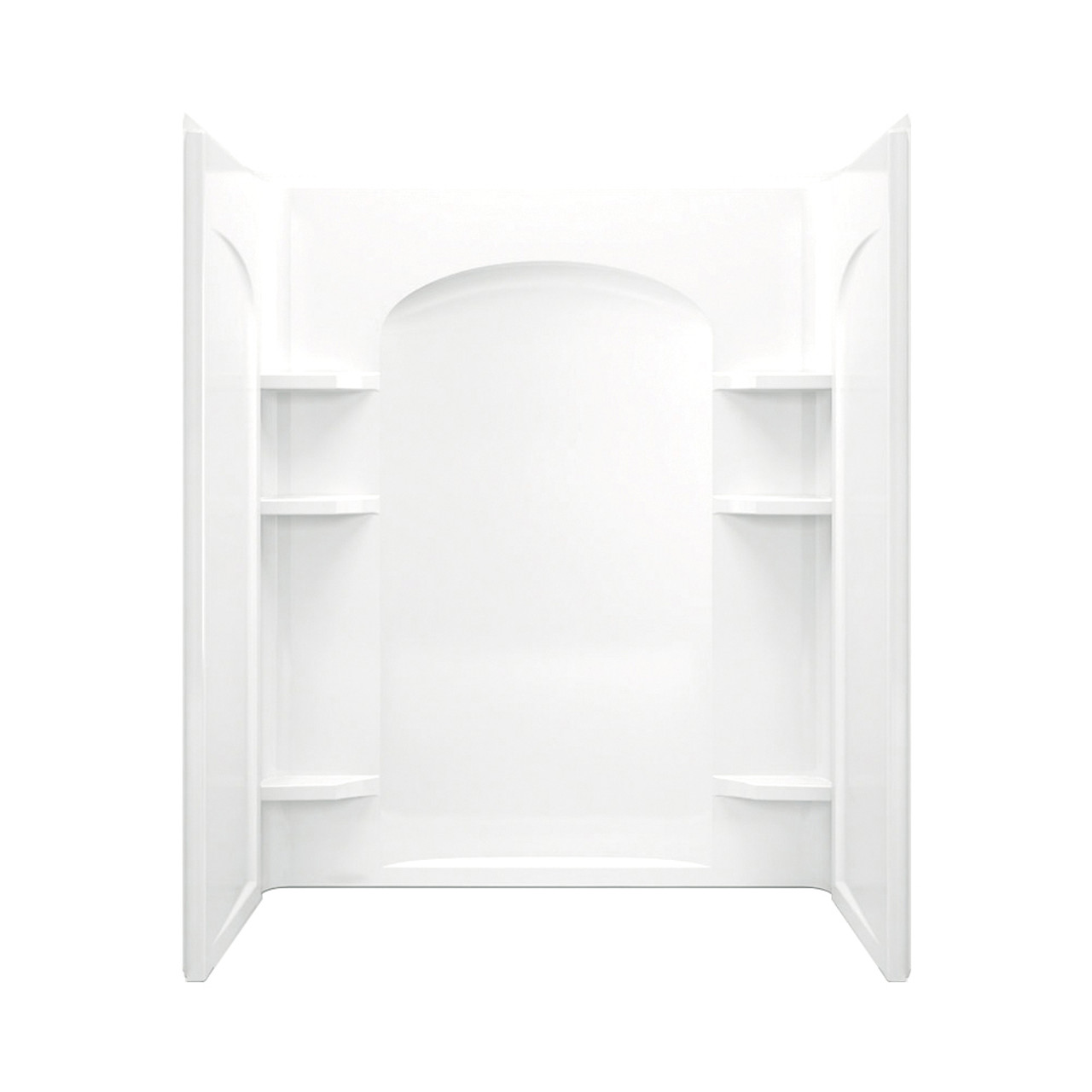 Sterling 7218L-5475NC-B-0 60-in x 32-in Shower Base, Walls and Door Kit, in White/Nickel with Clear Glass