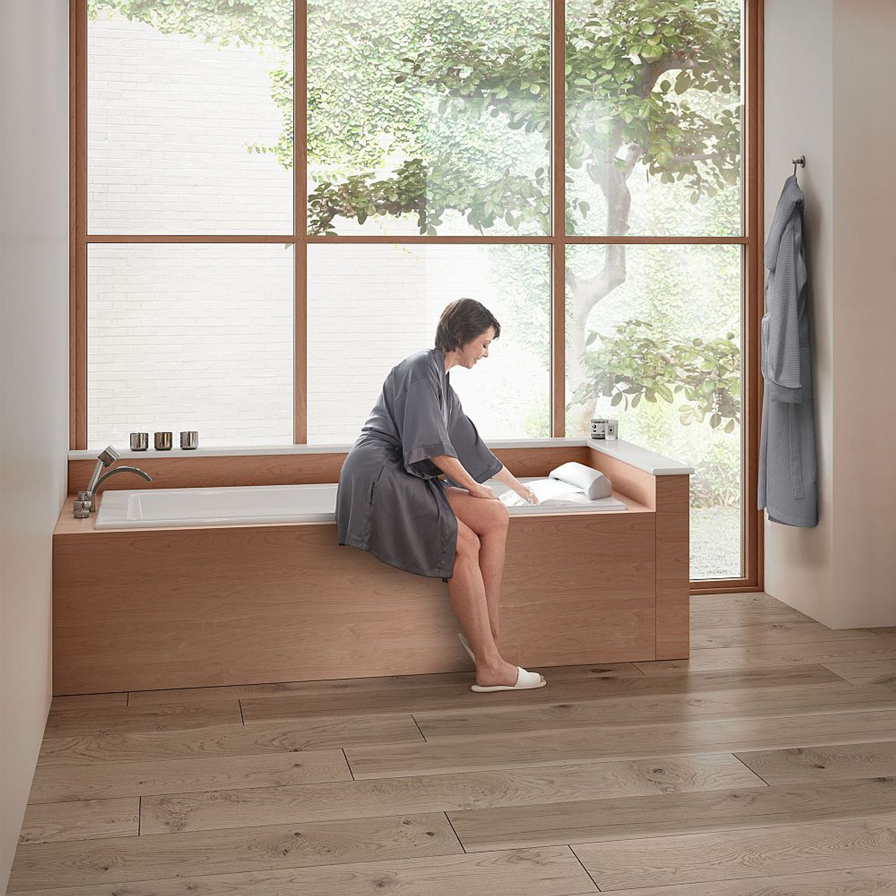DXV Aqua Moment Drop-in Airbath with Waterfall, in Canvas White