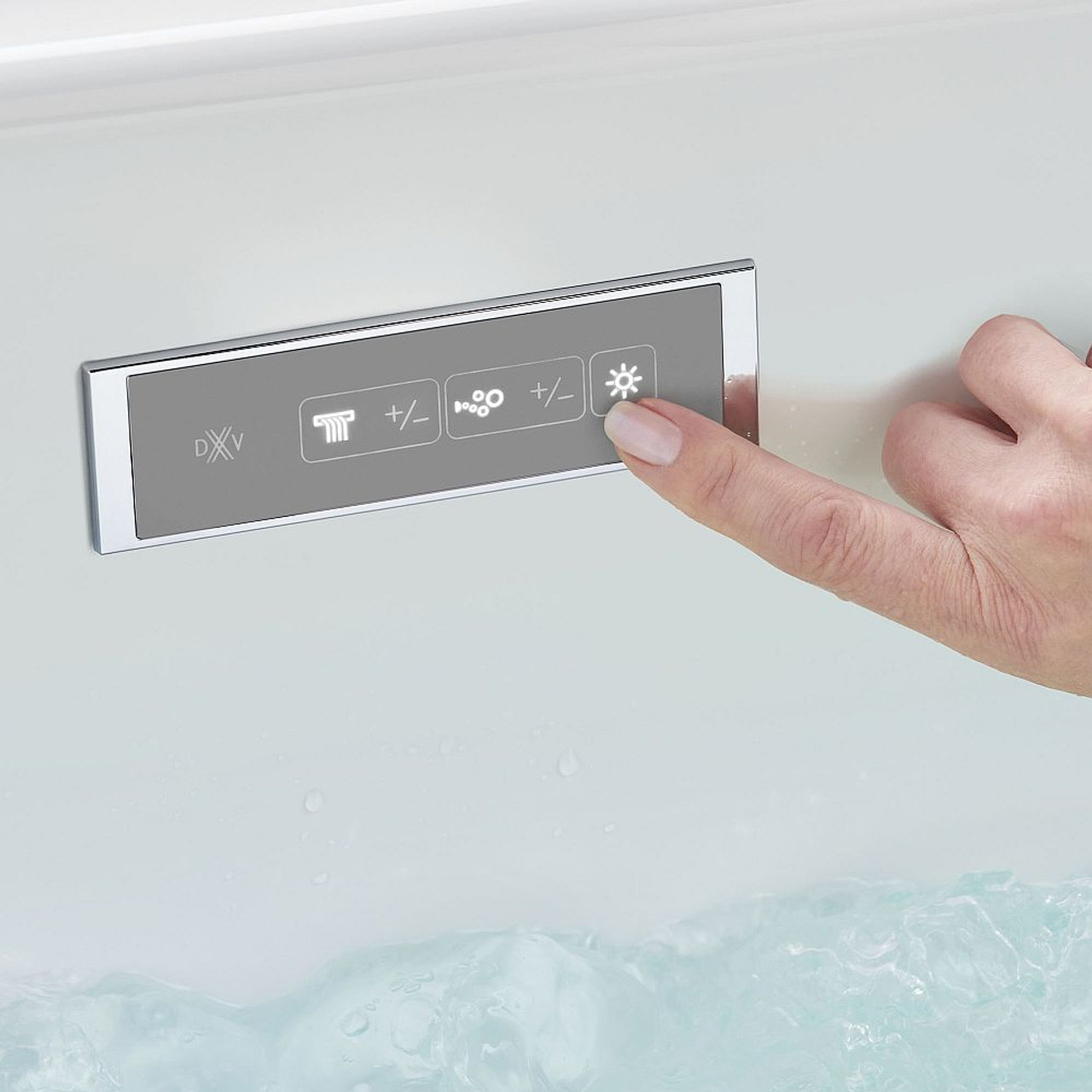 DXV Aqua Moment Drop-in Airbath with Waterfall, in Canvas White
