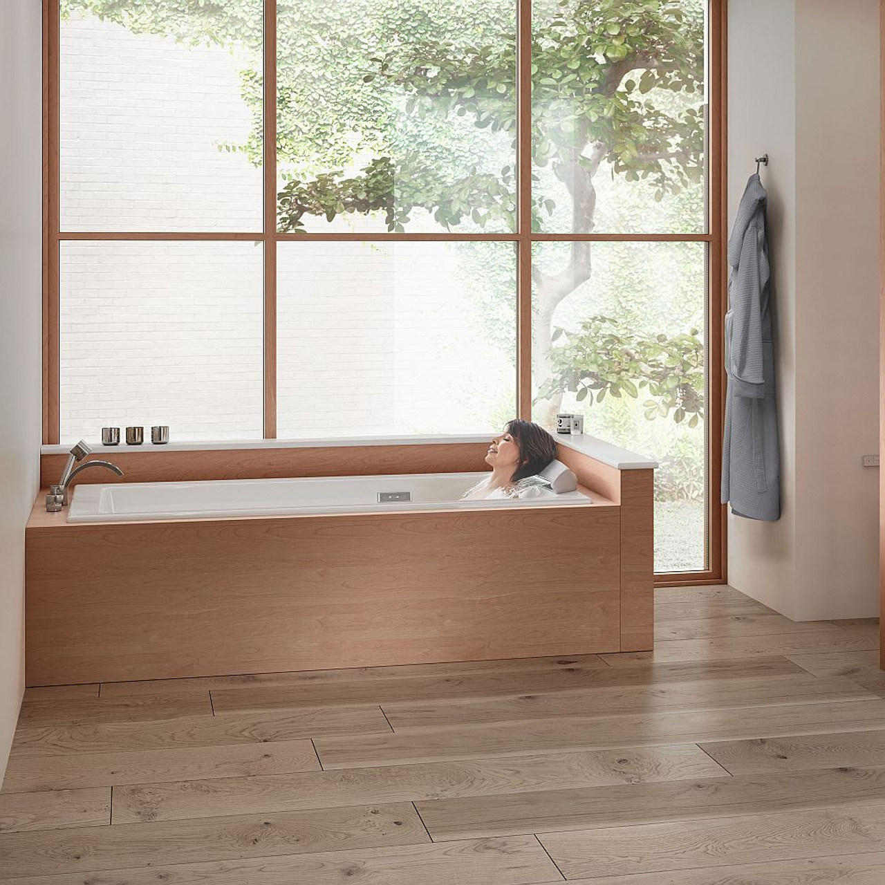 DXV Aqua Moment Drop-in Airbath with Waterfall, in Canvas White