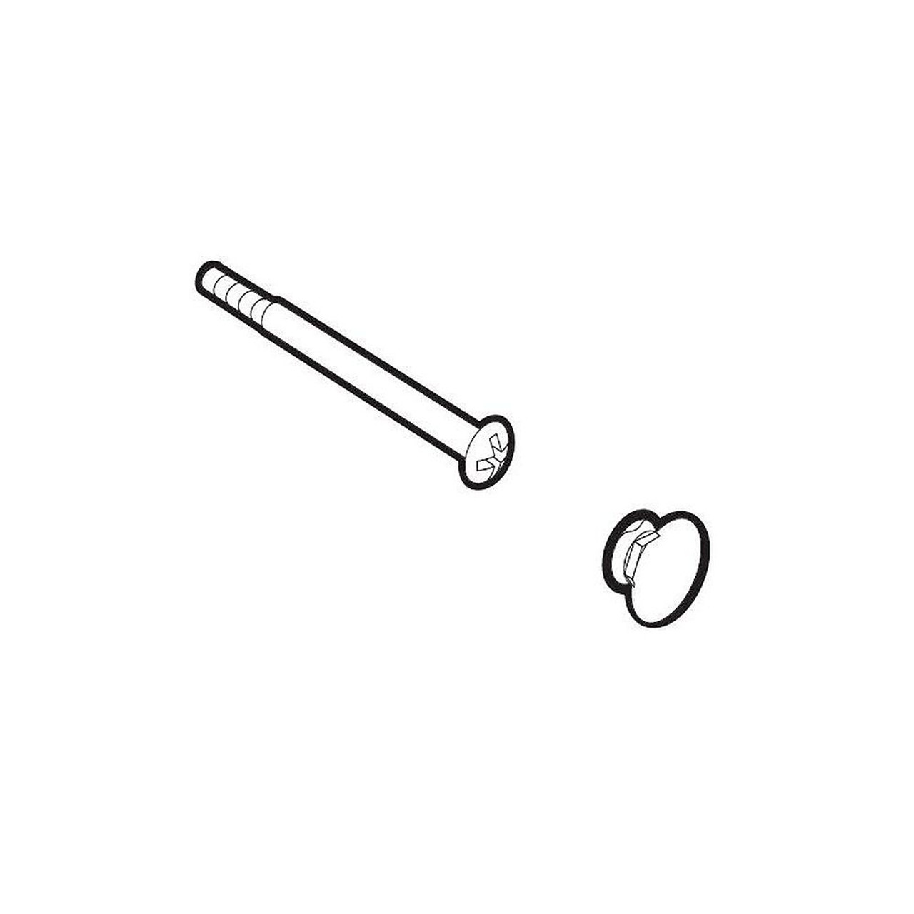 Handle Cap and Screw in Brushed Nickel