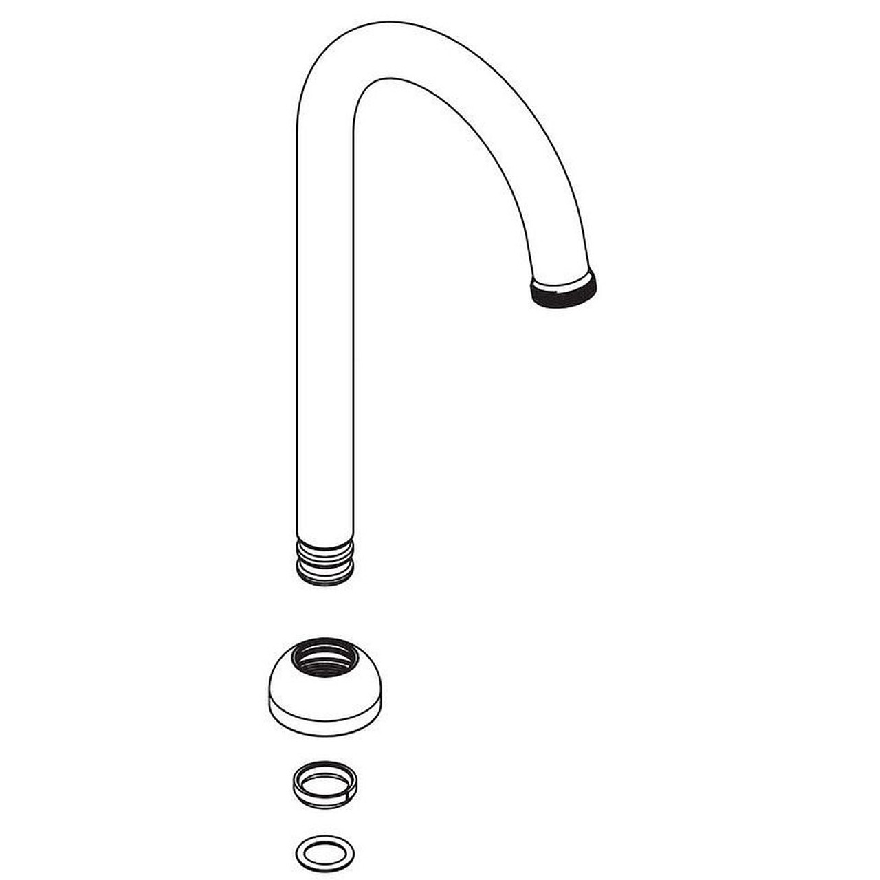 Bar Spout and Spout Nut in Chrome