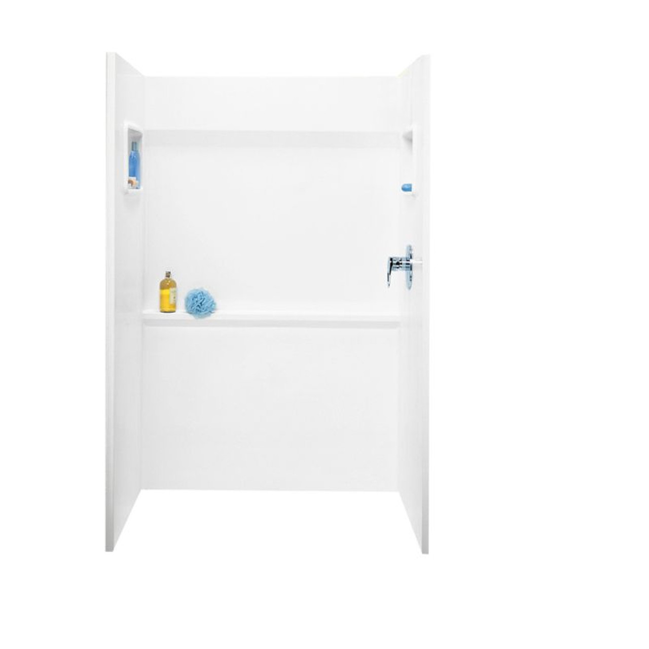 34-in D x 48-in W x 72-in H Veritek Shower Wall Surround in White