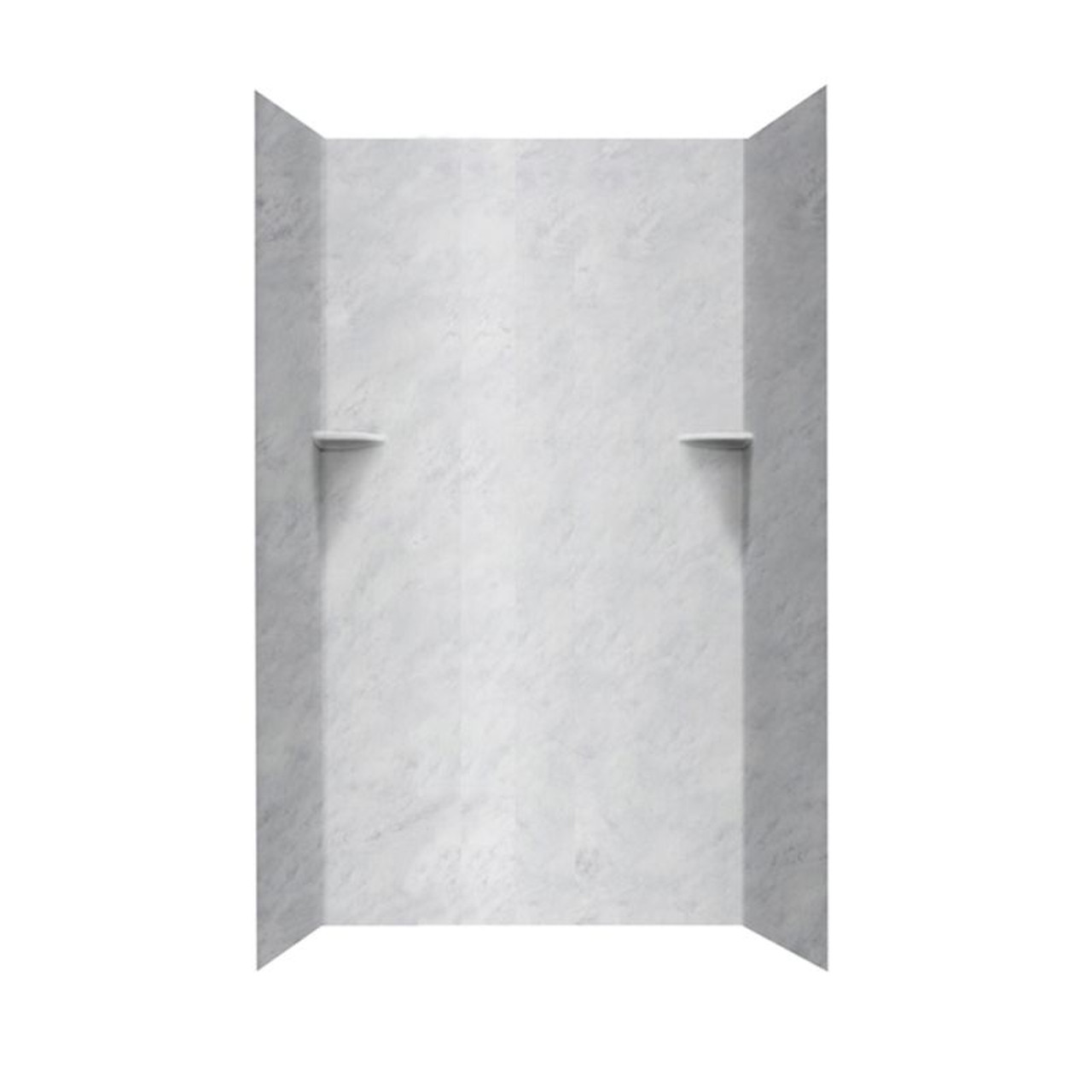 36-in D x 48-in W x 72-in H Solid Surface Shower Wall Surround in Ice