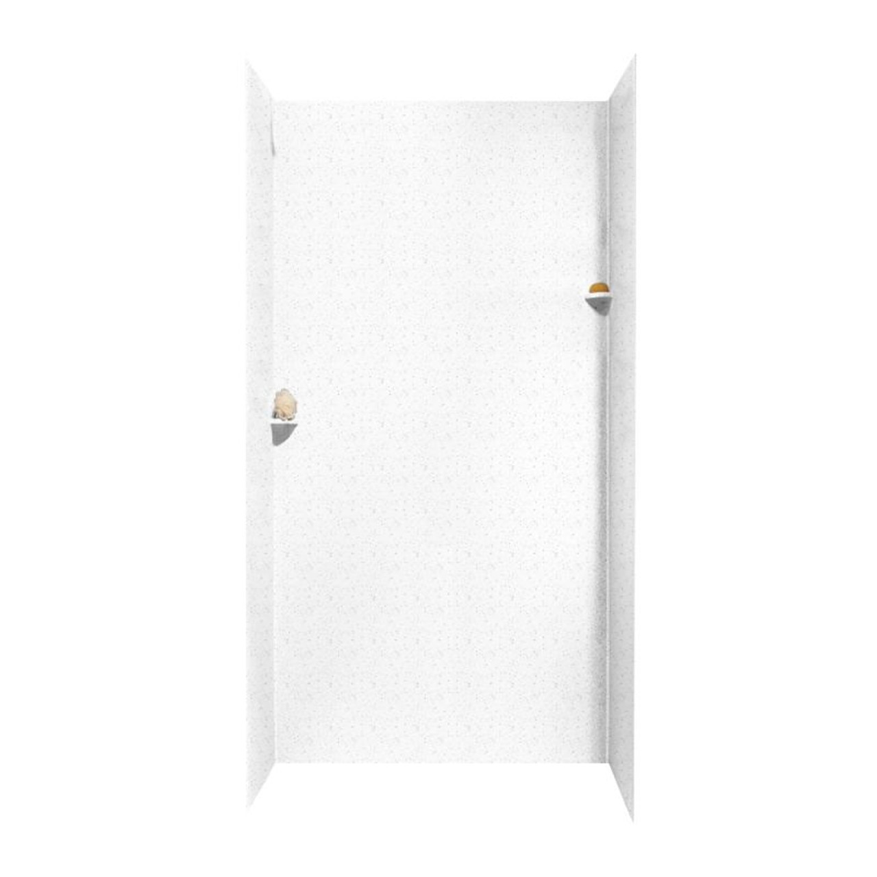 36-in D x 48-in W x 96-in H Solid Surface Shower Wall Surround in Arctic Granite
