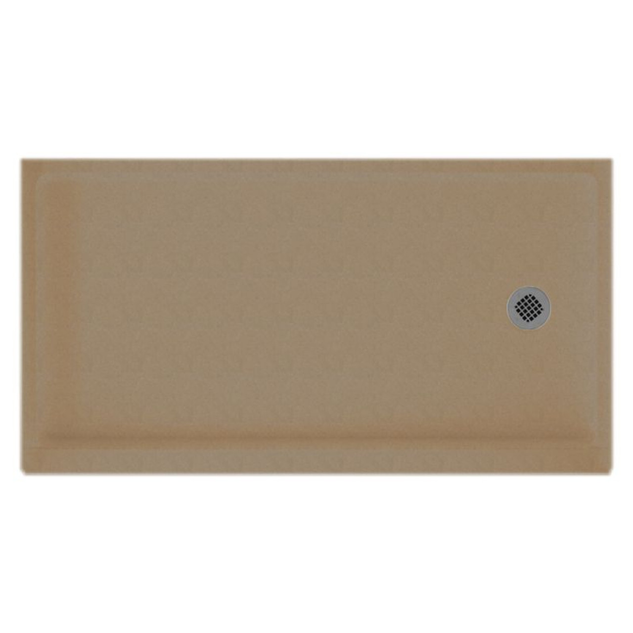 32-in D x 60-in W x 4.3125-in H Solid Surface Shower Base with Right-Hand Drain in Barley