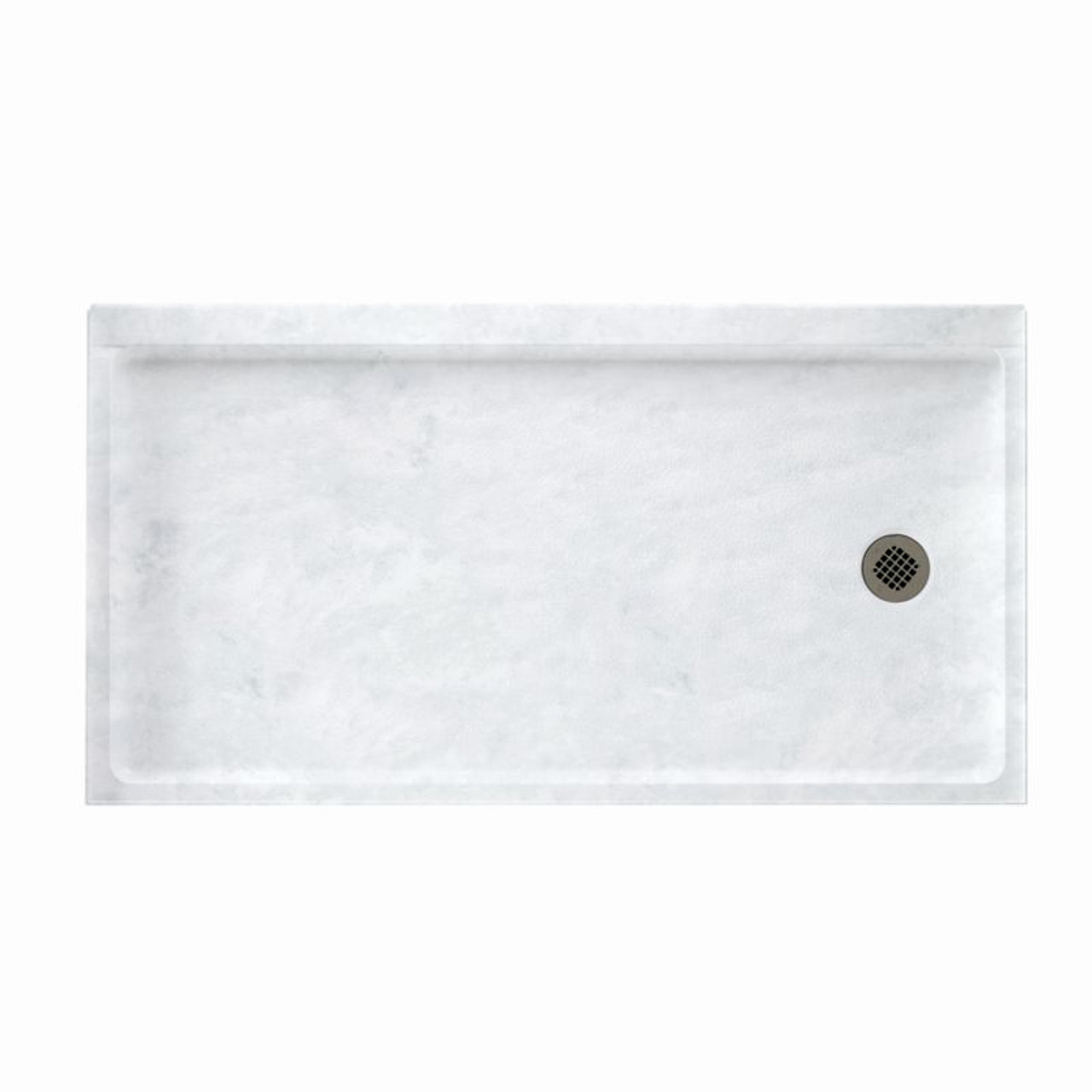 32-in D x 60-in W x 4.3125-in H Solid Surface Shower Base with Right-Hand Drain in Ice