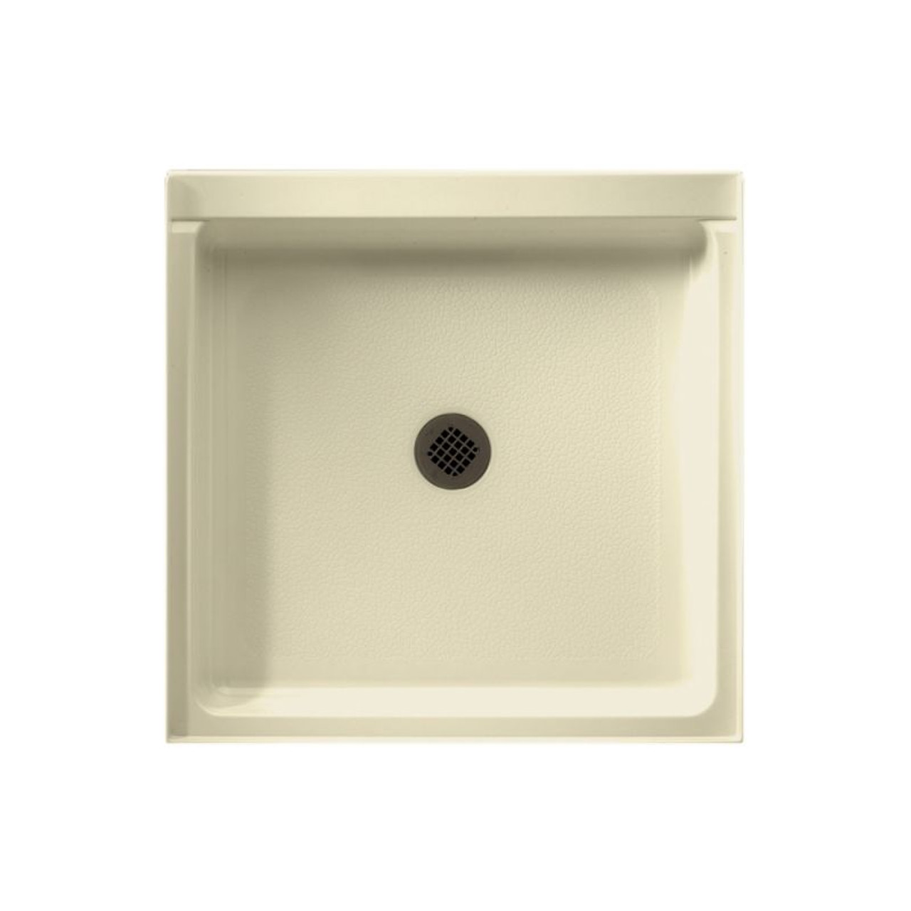 32.375-in D x 32.375-in W x 5.5-in H Solid Surface Shower Base in Bone