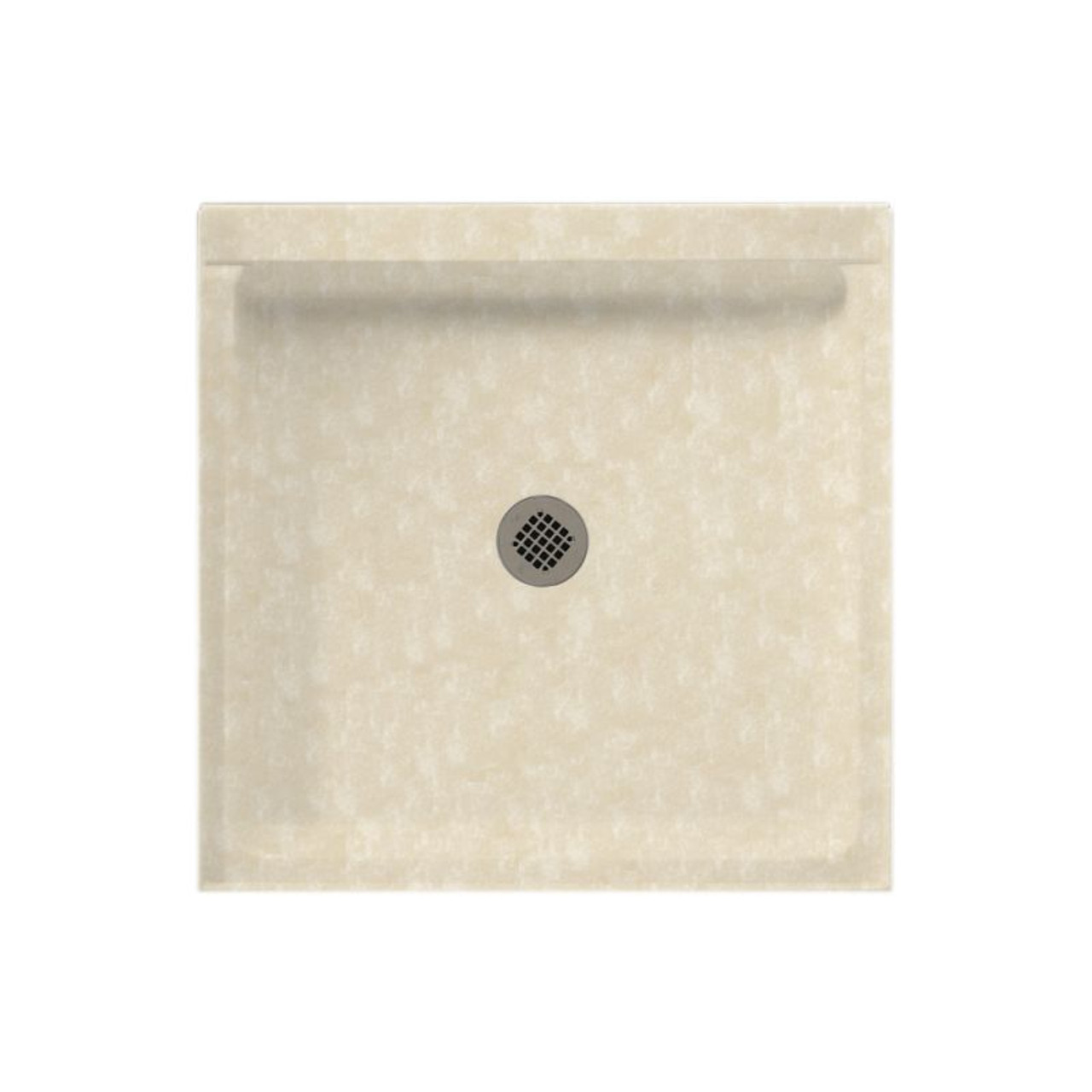 32.375-in D x 32.375-in W x 5.5-in H Solid Surface Shower Base in Cloud Bone