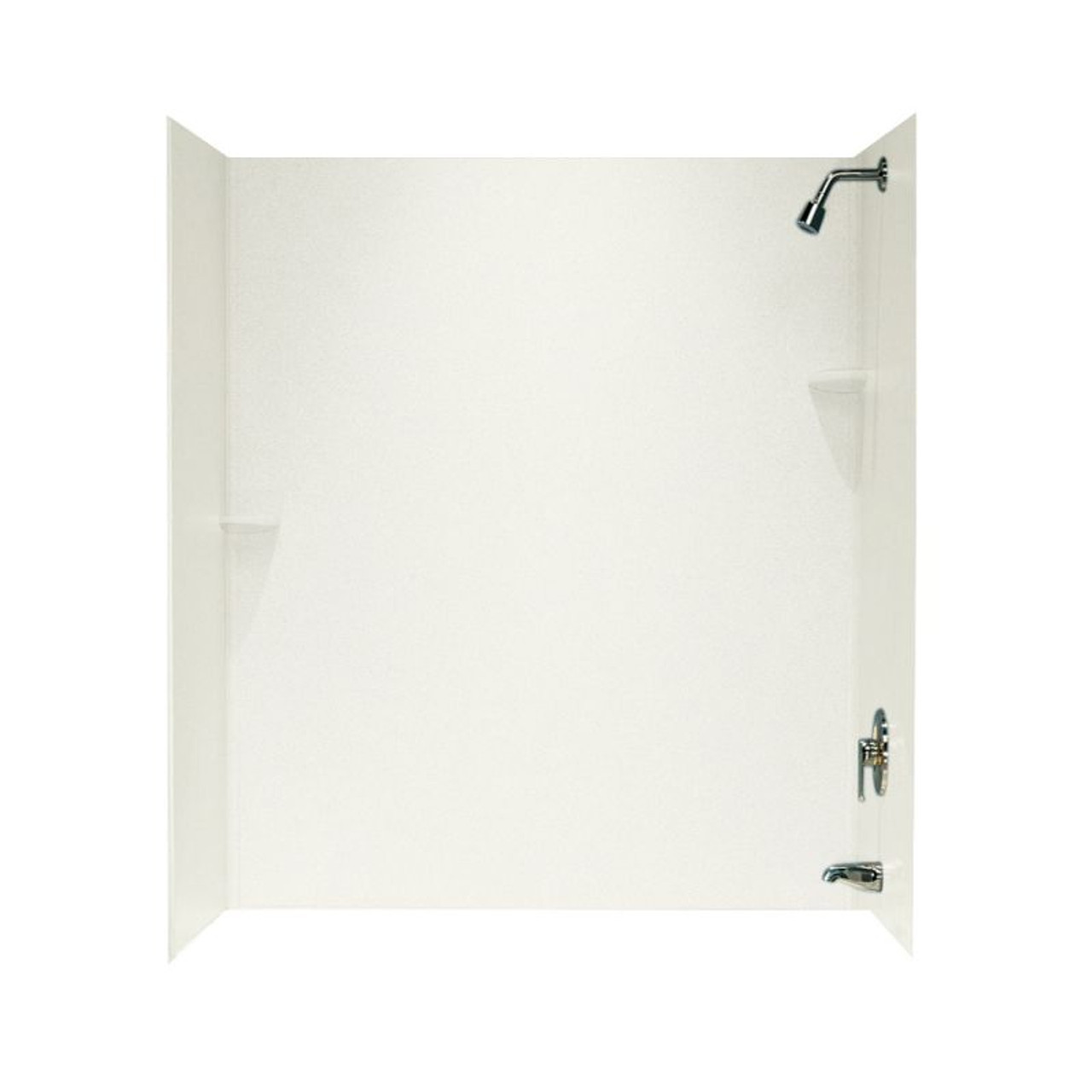 30-in D x 60-in W x 72-in H Solid Surface Bathtub Wall Kit in Bisque