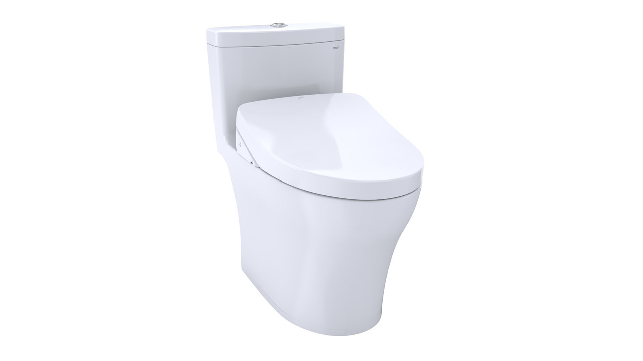 1.28 and 0.8 GPF One-Piece Elongated Toilet with Flush Mechanism and without Auto Flush in Cotton