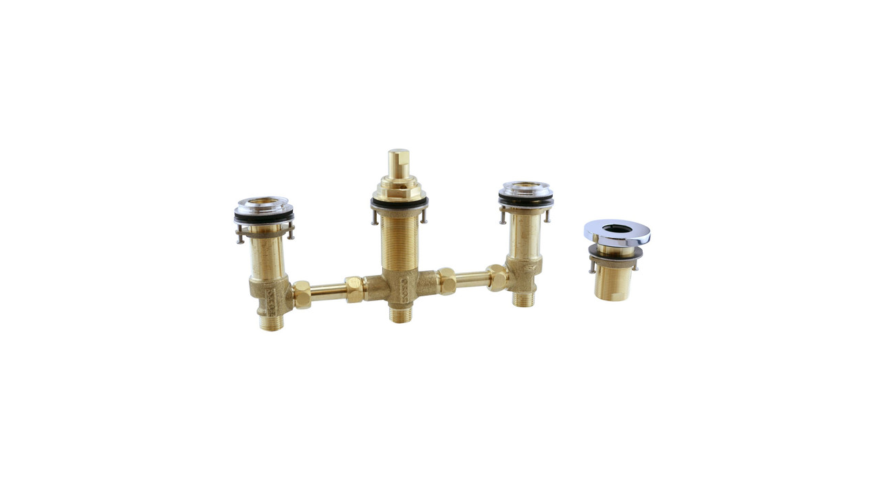 Four-Hole Roman Tub Filler Rough-in in Polished Chrome