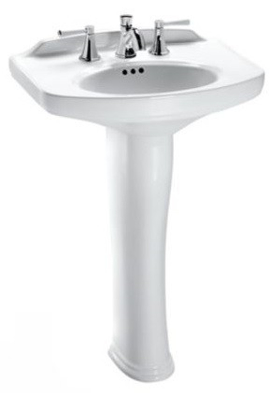 Toto LPT642.4#01 4-in Faucet Center Pedestal Lavatory in Cotton