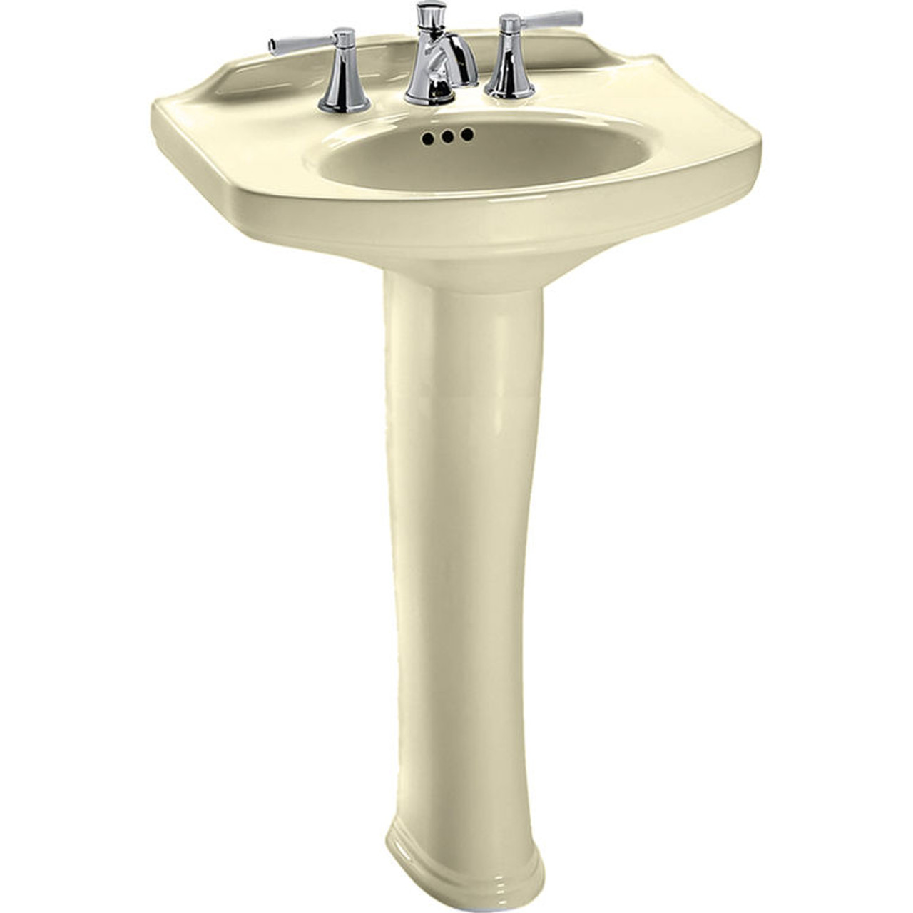 Toto LPT642.4#12 4-in Faucet Center Pedestal Lavatory in Sedona Beige