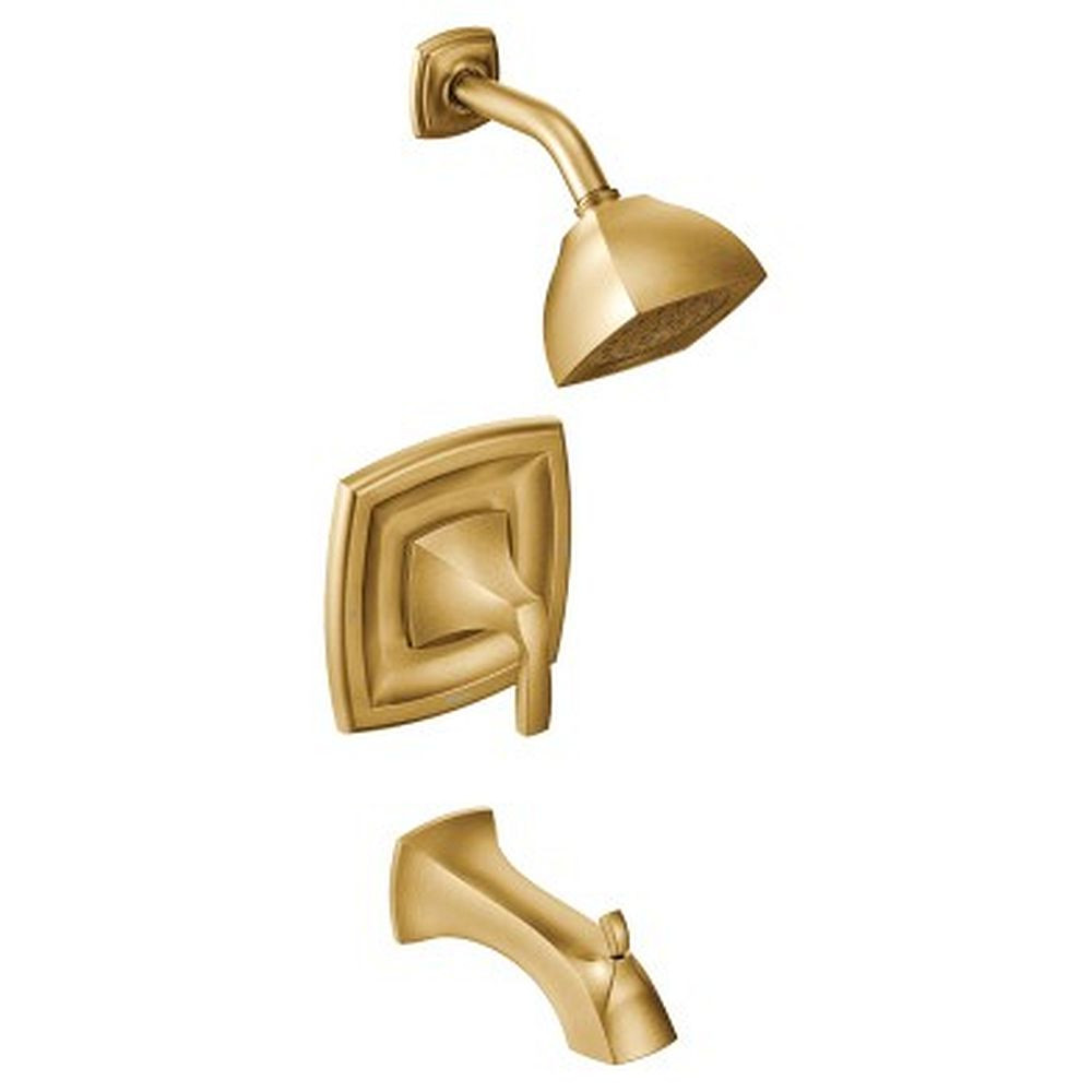 Posi-Temp Pressure Balanced Tub and Shower Trim with 1.75 GPM Shower Head and Tub Spout in Brushed Gold