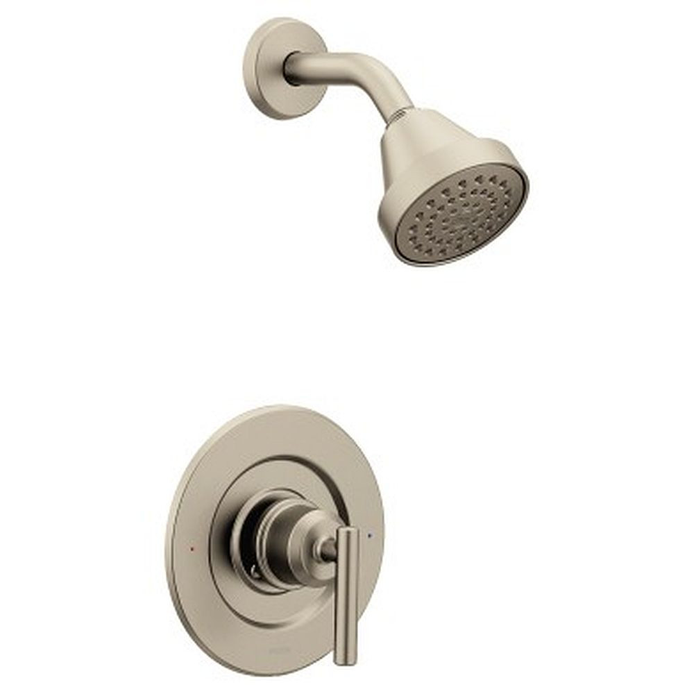 Posi-Temp Pressure Balanced Shower Trim with 1.75 GPM Single Function Showerhead and Single Lever Valve Trim in Brushed Nickel