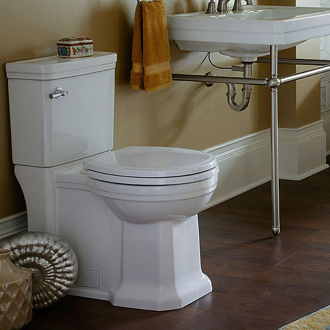 Two-Piece Round Front Toilet, in Canvas White