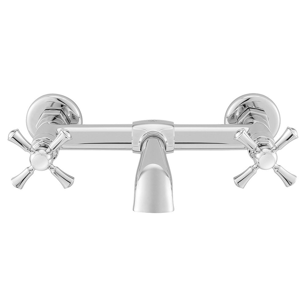 Wall Mount Bathroom Faucet with Cross Handles, in Polished Chrome