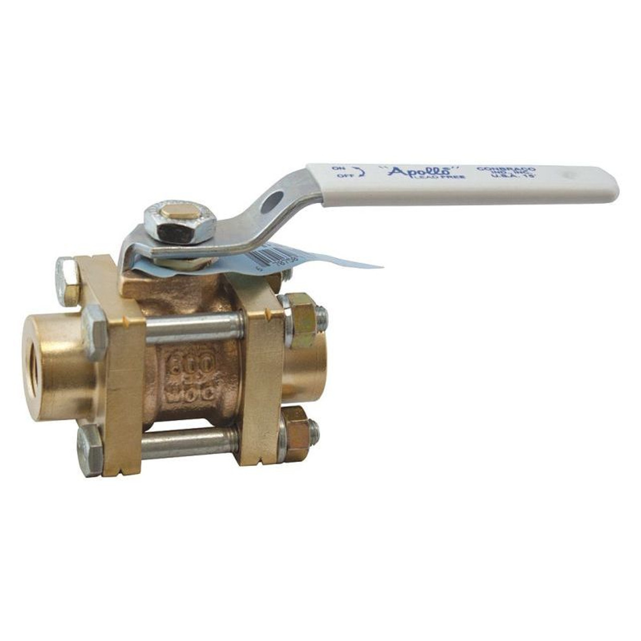 LF Bronze Ball Valve, Inline, FNPT, 3/8-in