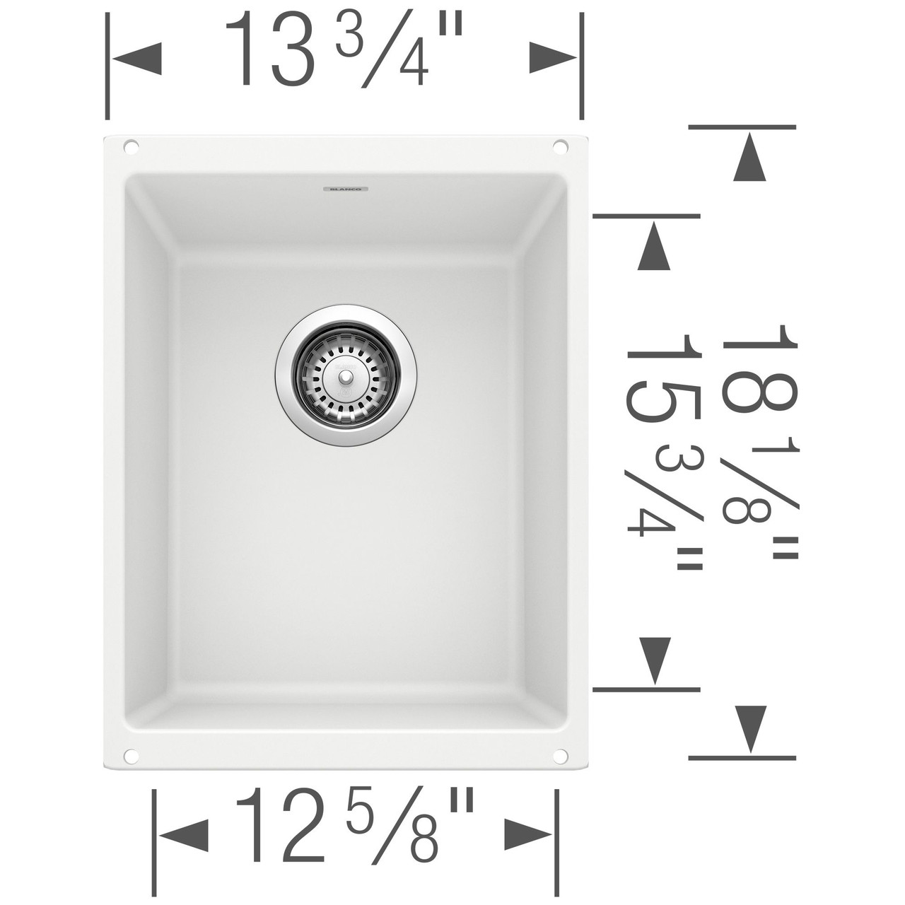 18.11-In X 13.78-In Single-Basin Granite Undermount Residential Kitchen Sink in White