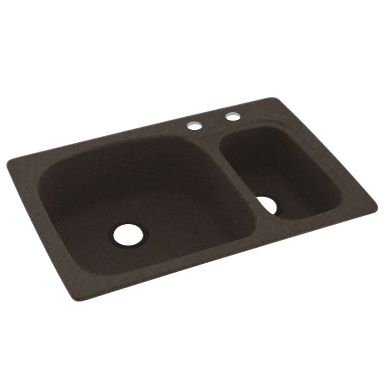 33-in D x 22-in W x 9.75-in H Solid Surface Dual Mount Double Bowl Kitchen Sink with 2-Hole in Canyon