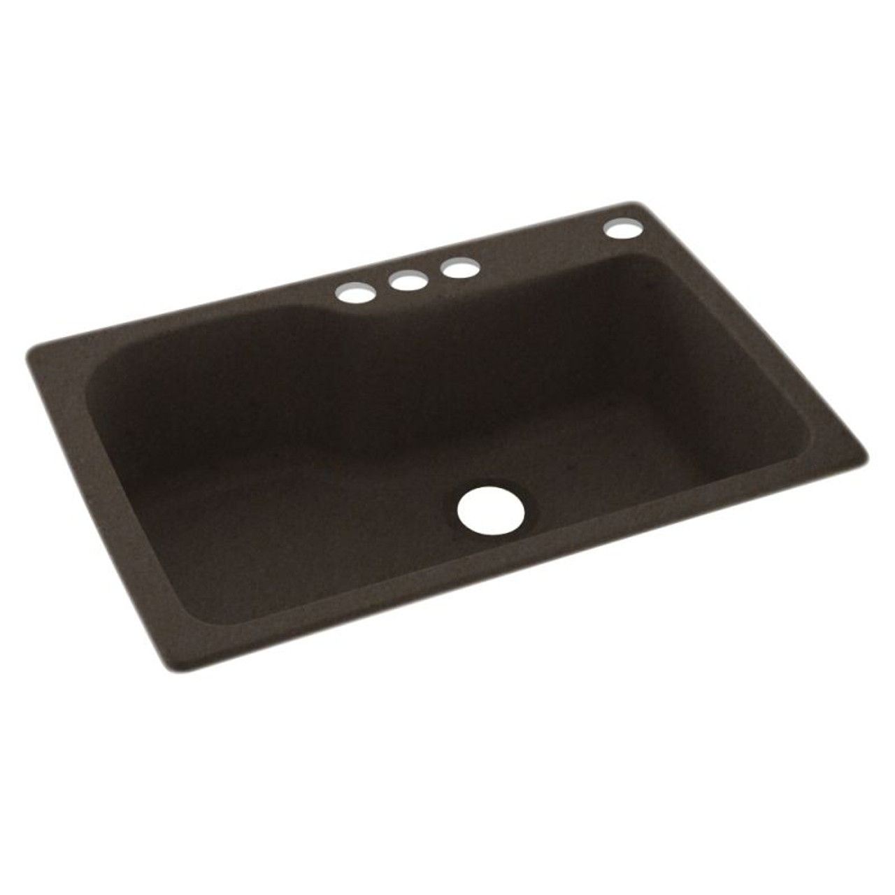 33-in D x 22-in W x 10.563-in H Solid Surface Dual Mount Single Bowl Kitchen Sink with 4-Hole in Canyon