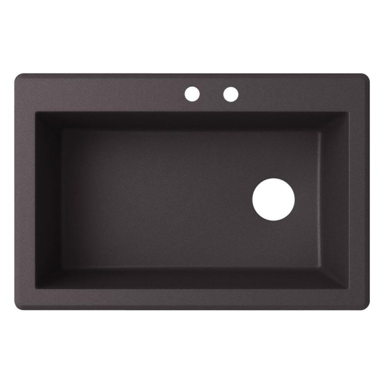 33-in W x 22-in D x 9.5-in H Granite Dual Mount Single Bowl Kitchen Sink with 2-Hole in Nero