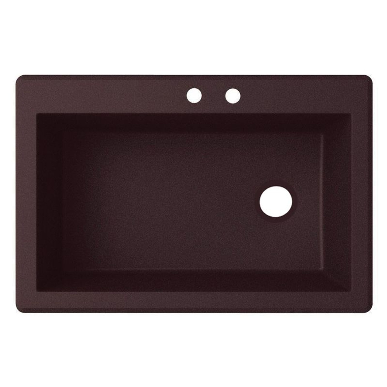 33-in W x 22-in D x 9.5-in H Granite Dual Mount Single Bowl Kitchen Sink with 2-Hole in Espresso