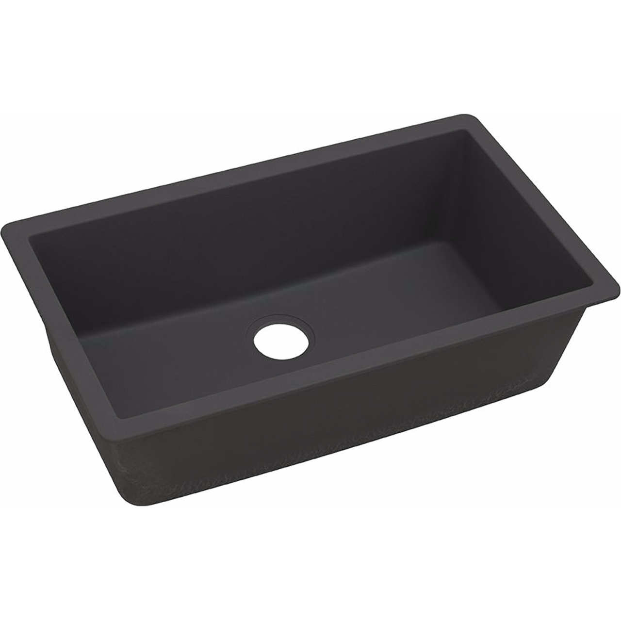 33" x 18-7/16" x 9-7/16" Quartz Single Bowl Undermount Sink in Black