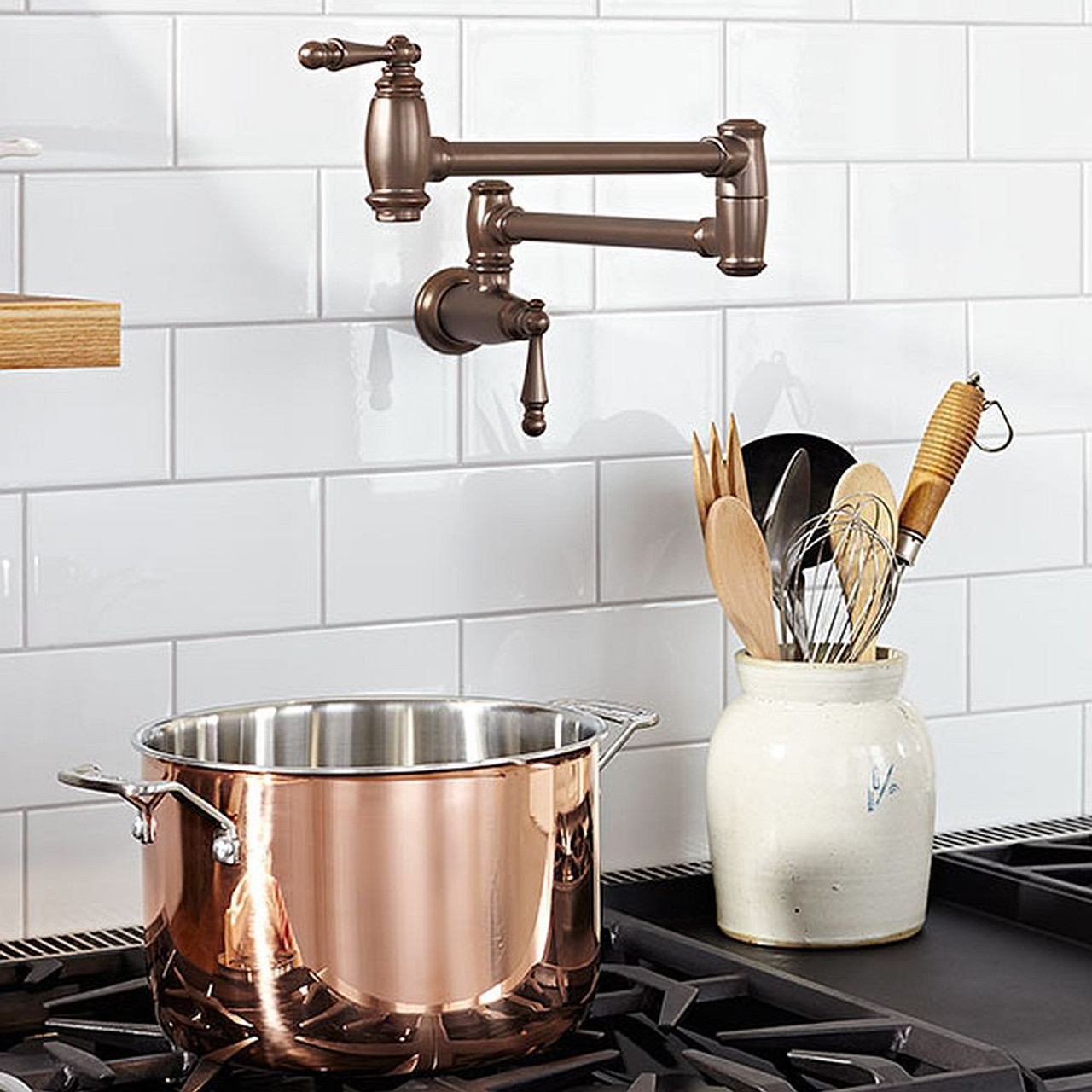 DXV Traditional Pot Filler, in Carbon Bronze