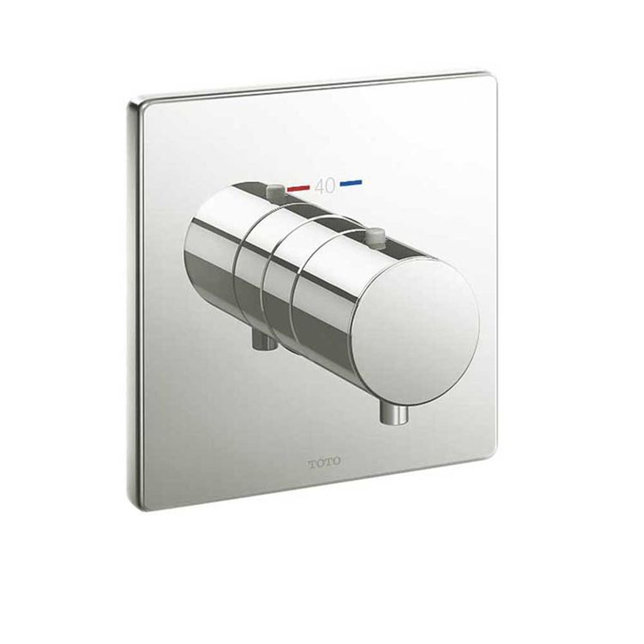 Thermostatic Mixing Valve Trim Square in Polished Nickel
