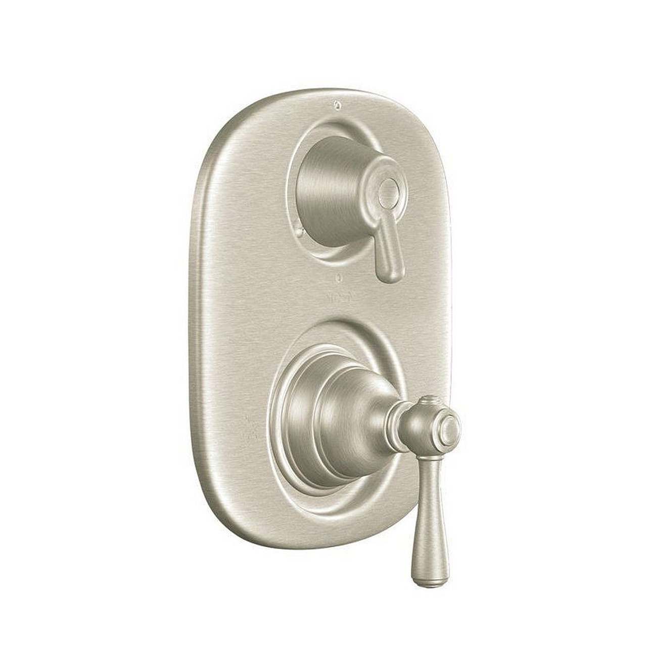 Double Handle Moentrol Pressure Balanced with Volume Control Moentrol and Integrated Diverter Valve Trim (Less Valve) in Brushed Nickel