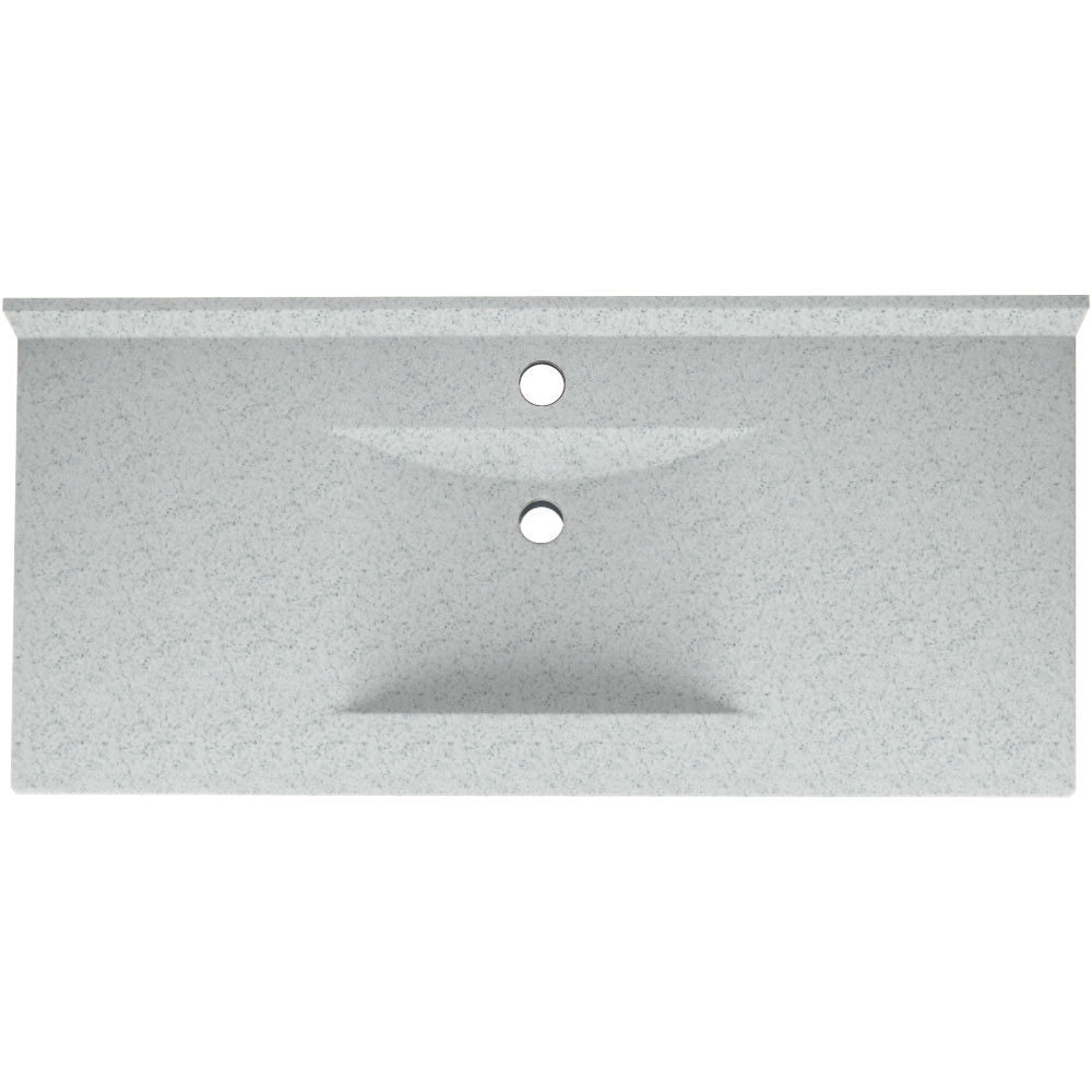 Composite 49-in x 22-in Integral Single Sink Bathroom Vanity Top in Tahiti Gray