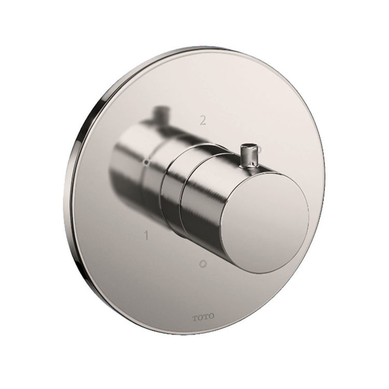 Round Three-Way Diverter Shower Trim with Off in Brushed Nickel