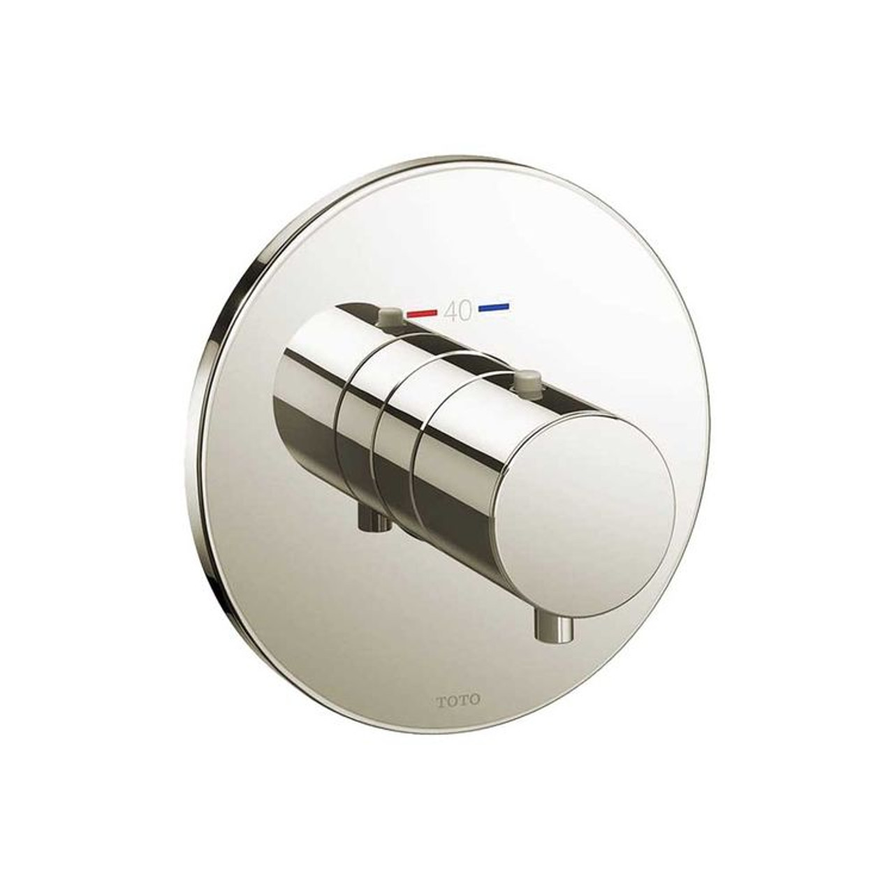 Round Thermostatic Mixing Valve Shower Trim in Polished Nickel